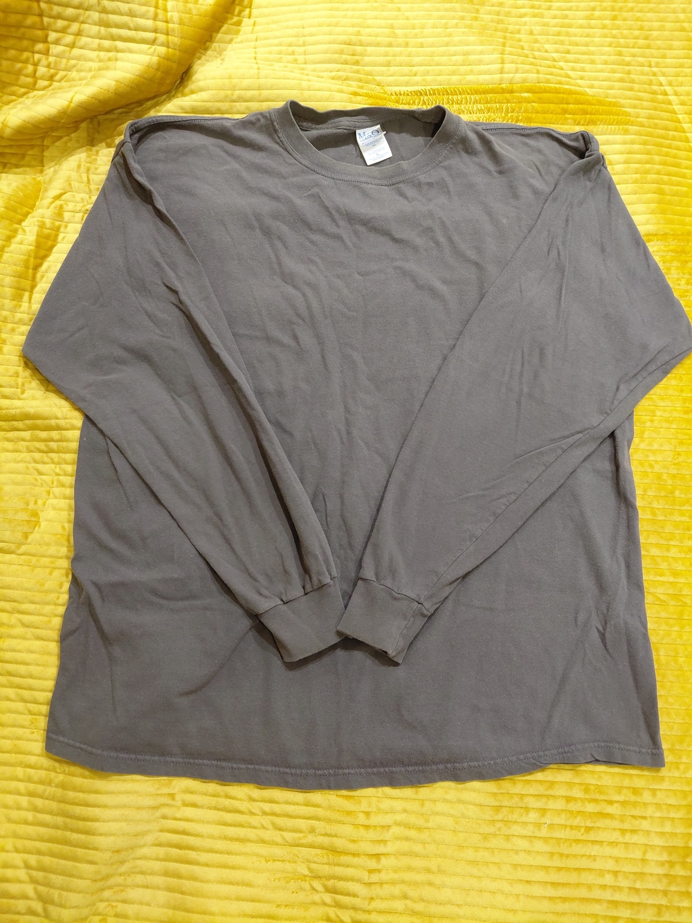 M&O Kints Heavy Weight Men's Long-Sleeve Crewneck Shirt - Gray Xlg